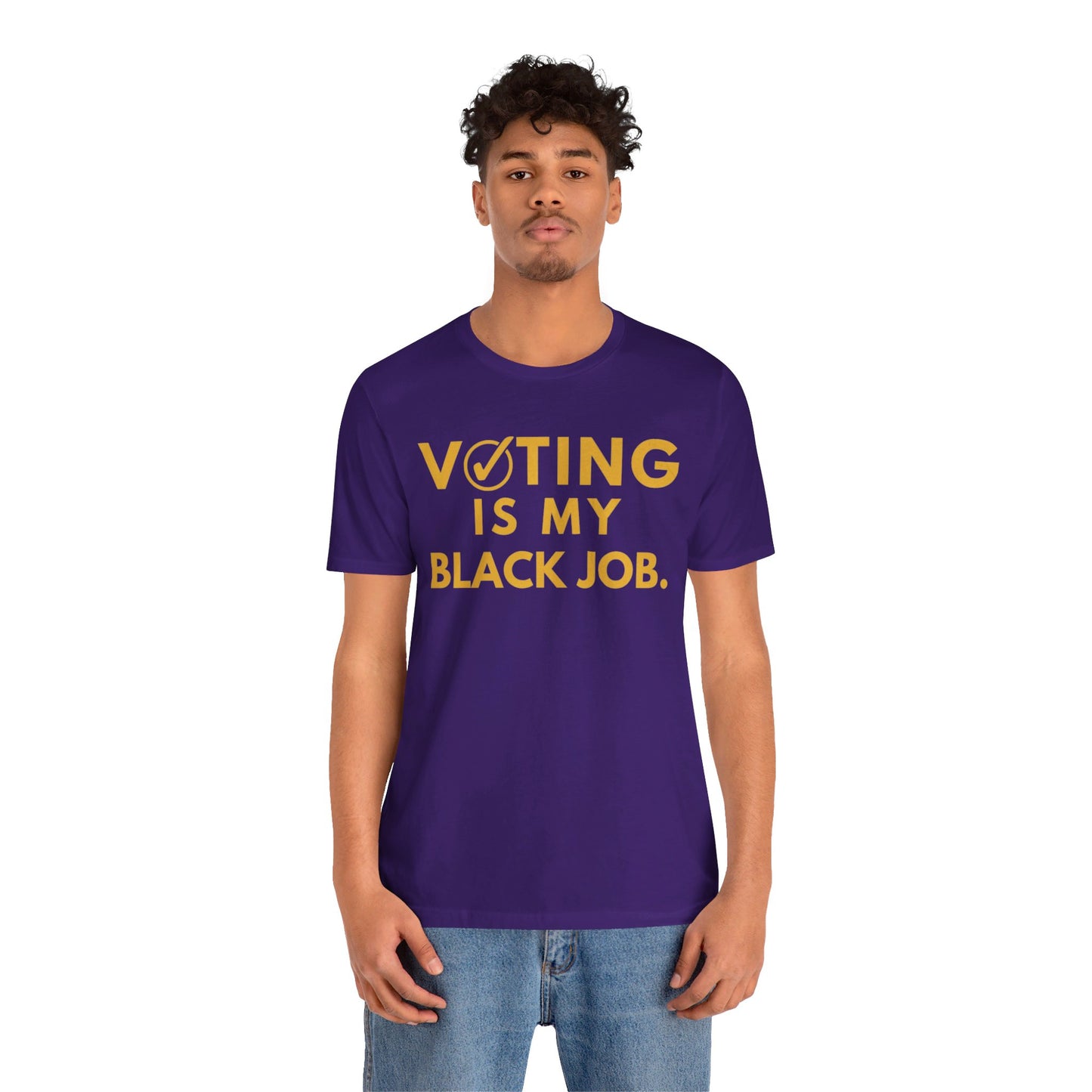 Kamala Harris 24 |Voting Is My Black Job OPP D9 | Unisex T-shirt | Portion of Profits donated Harris for President | Harris Campaign Merchandise