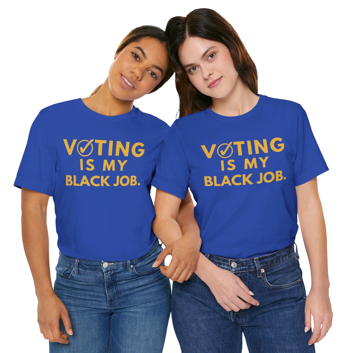 Kamala Harris 24 |Voting Is My Black Job SGRHO D9 | Unisex T-shirt | Portion of Profits donated Harris for President | Harris Campaign Merchandise