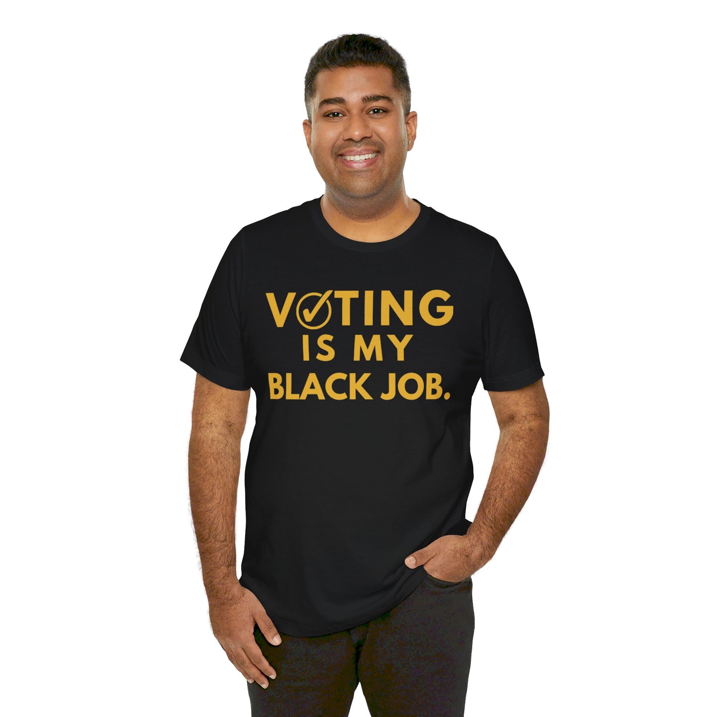 Kamala Harris 24 |Voting Is My Black Job Alpha D9 | Unisex T-shirt | Portion of Profits donated Harris for President | Harris Campaign Merchandise