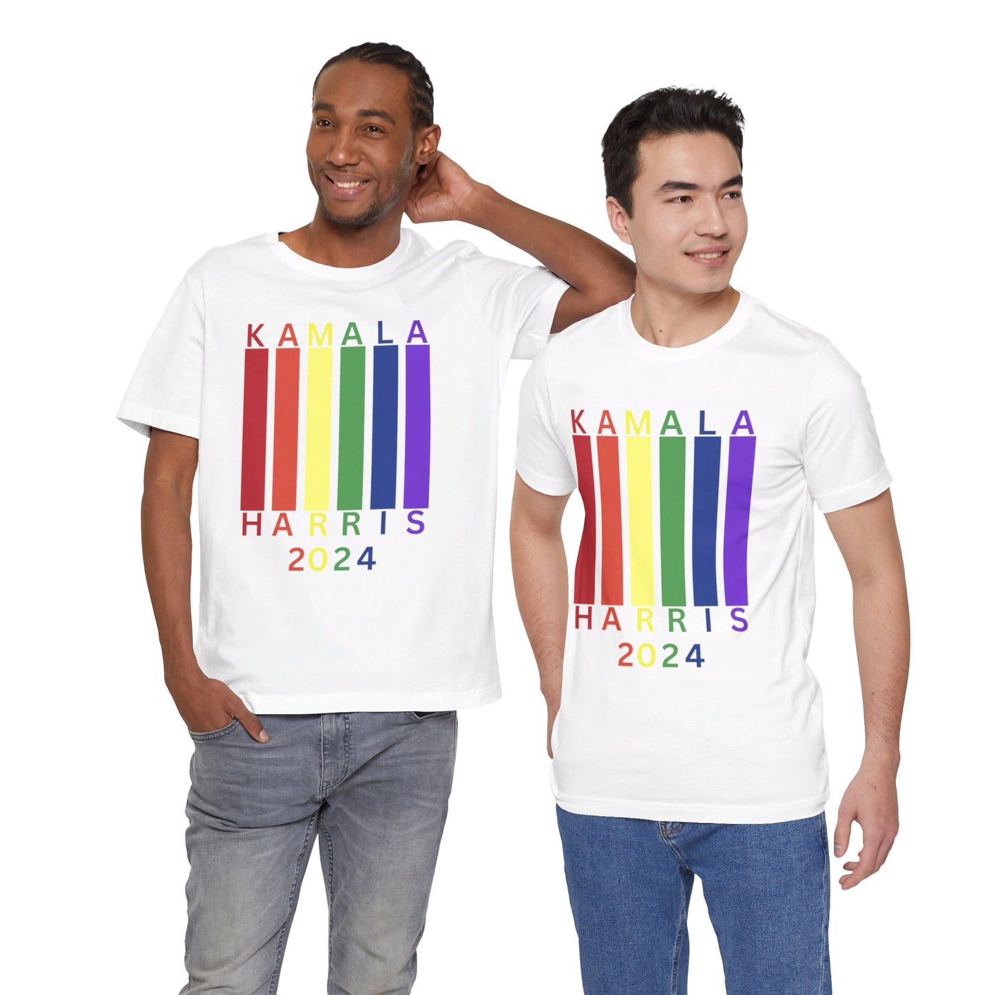 Kamala Harris 24 |Rainbow LGBTQIA+| Unisex T-shirt | Portion of Profits donated Harris for President | Harris Campaign Merchandise