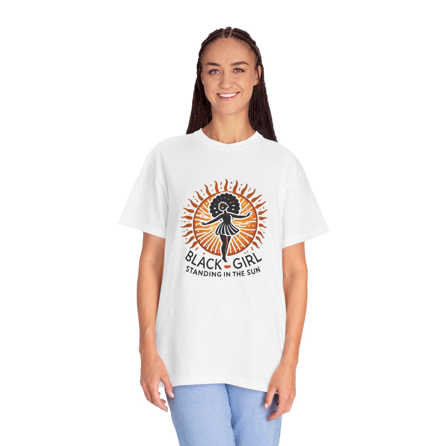 Sunshine Spirit Unisex T-Shirt - Black Girl Standing in the Sun