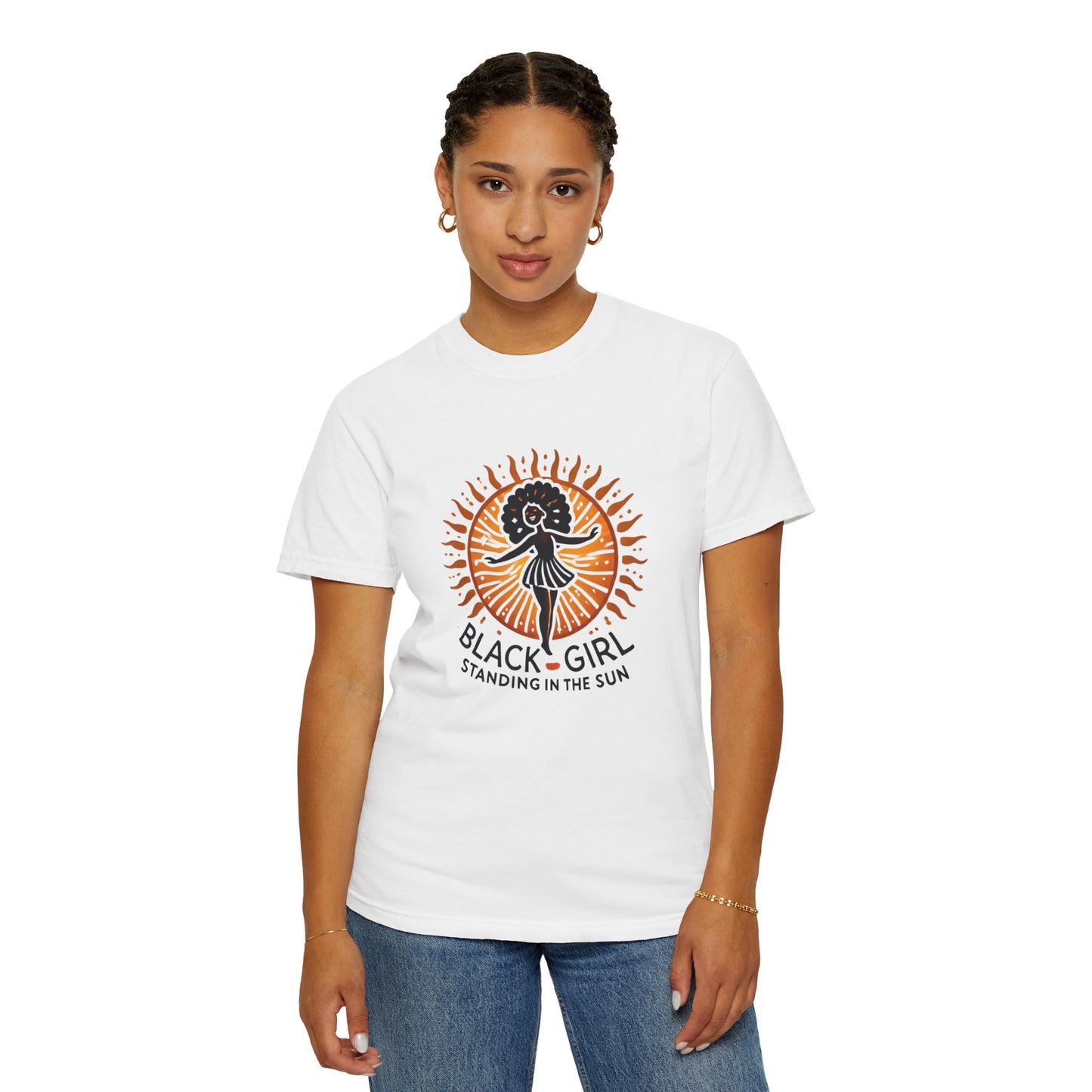 Sunshine Spirit Unisex T-Shirt - Black Girl Standing in the Sun