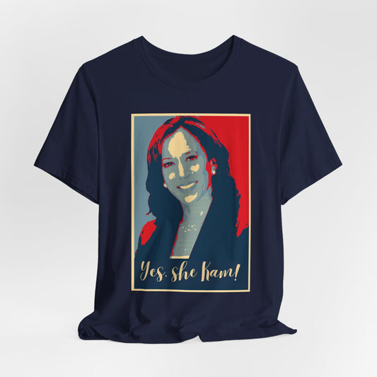 Kamala Harris 24 | Yes, She Kam! | Unisex T-shirt | Portions of Profits donated to Harris for President | Harris Campaign Merchandise