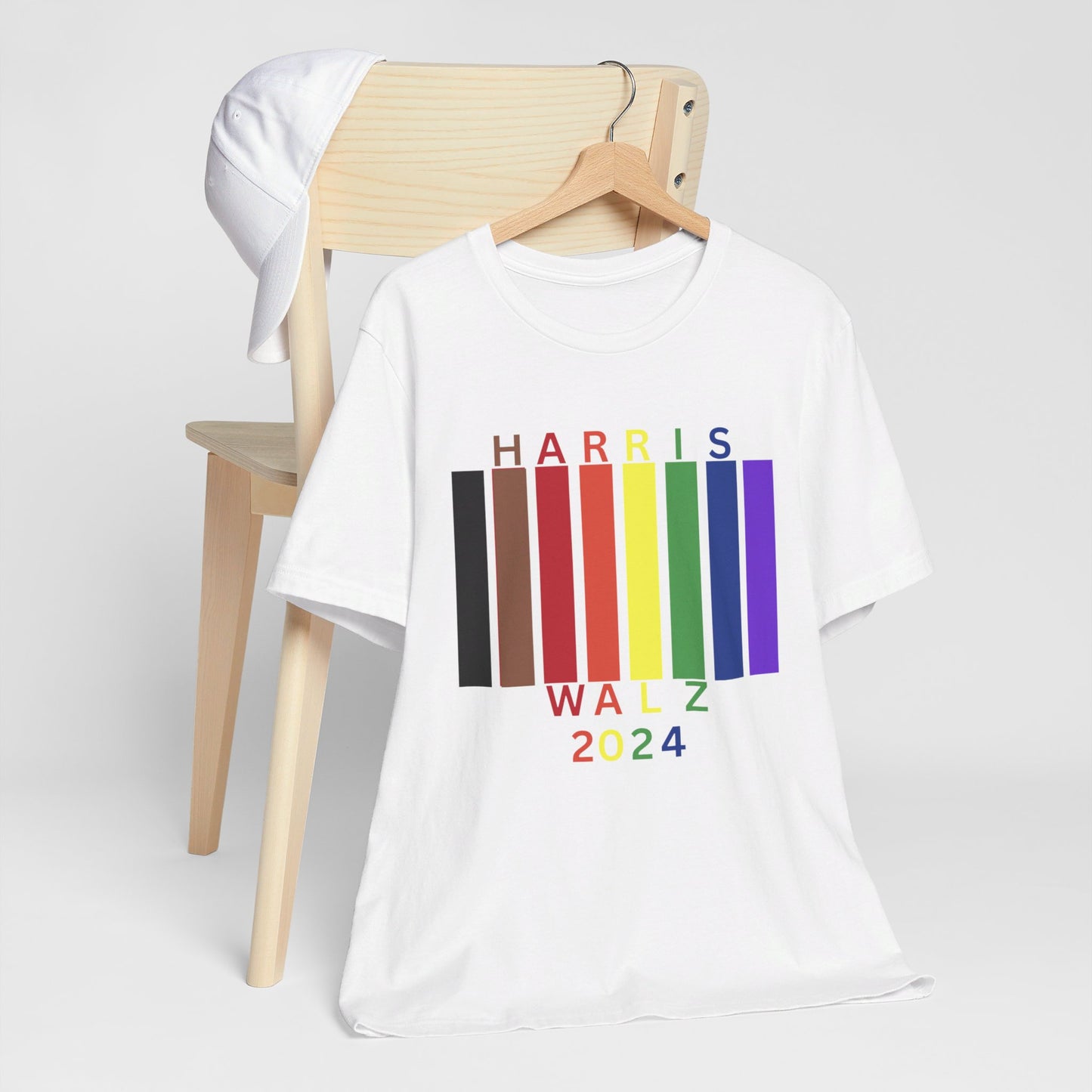 Kamala Harris 24 | Queer & Transgender BIPOC LGBTQIA+ Flag Unisex T-shirt | Portion of Profits donated Harris for President | Harris Campaign Merchandise