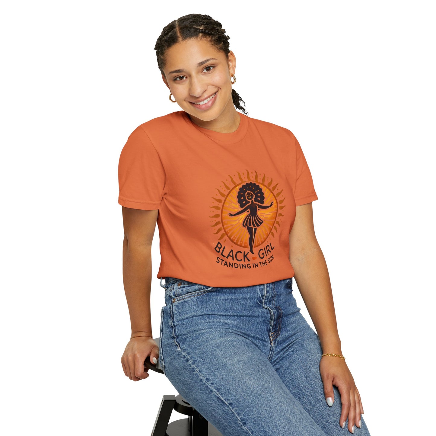 Sunshine Spirit Unisex T-Shirt - Black Girl Standing in the Sun