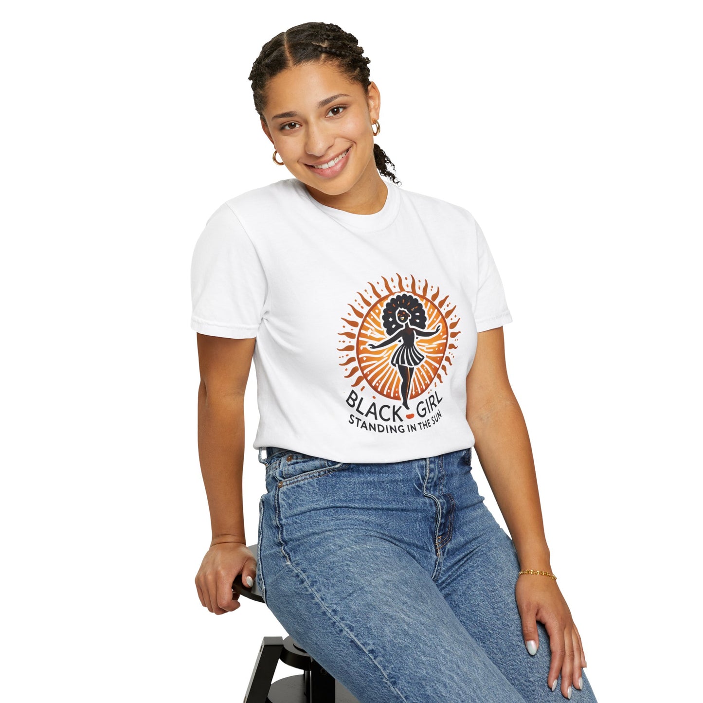 Sunshine Spirit Unisex T-Shirt - Black Girl Standing in the Sun