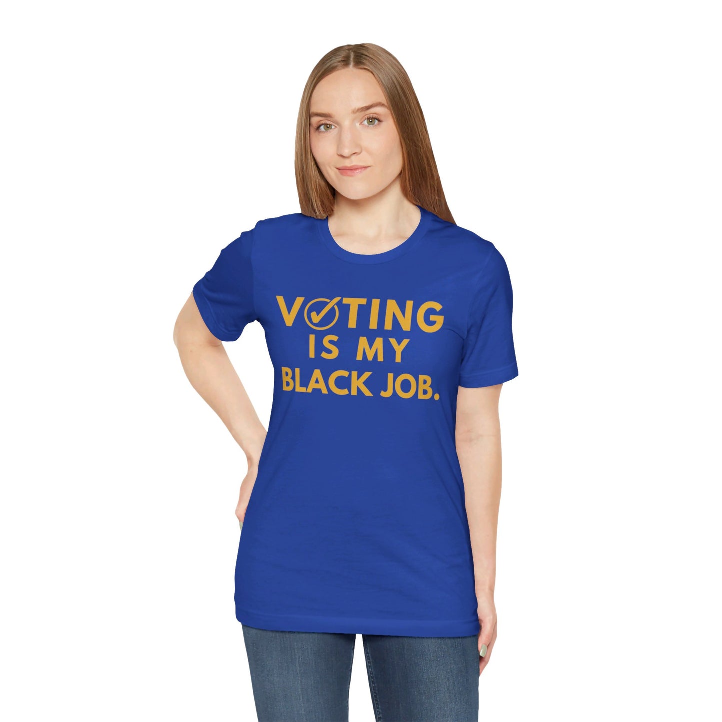 Kamala Harris 24 |Voting Is My Black Job  SGRHO D9 | Unisex T-shirt |  Portion of Profits donated Harris for President | Harris Campaign Merchandise