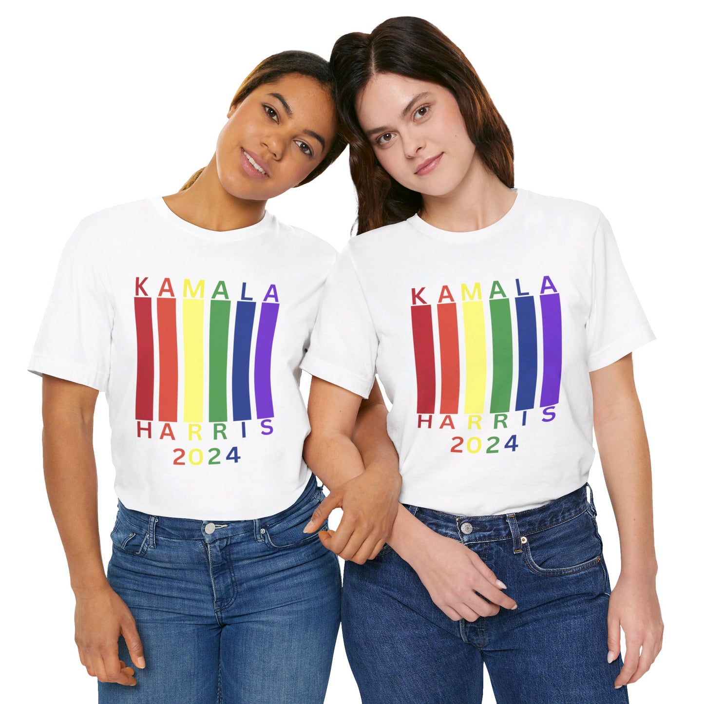 Kamala Harris 24 |Rainbow LGBTQIA+| Unisex T-shirt | Portion of Profits donated Harris for President | Harris Campaign Merchandise