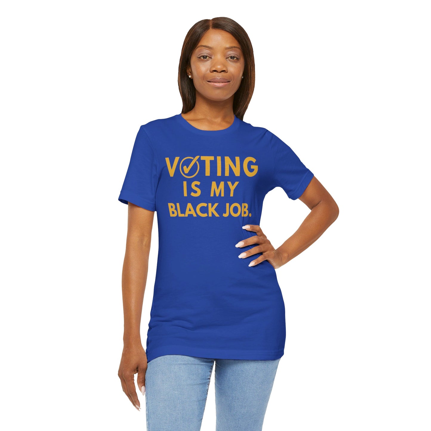 Kamala Harris 24 |Voting Is My Black Job  SGRHO D9 | Unisex T-shirt |  Portion of Profits donated Harris for President | Harris Campaign Merchandise