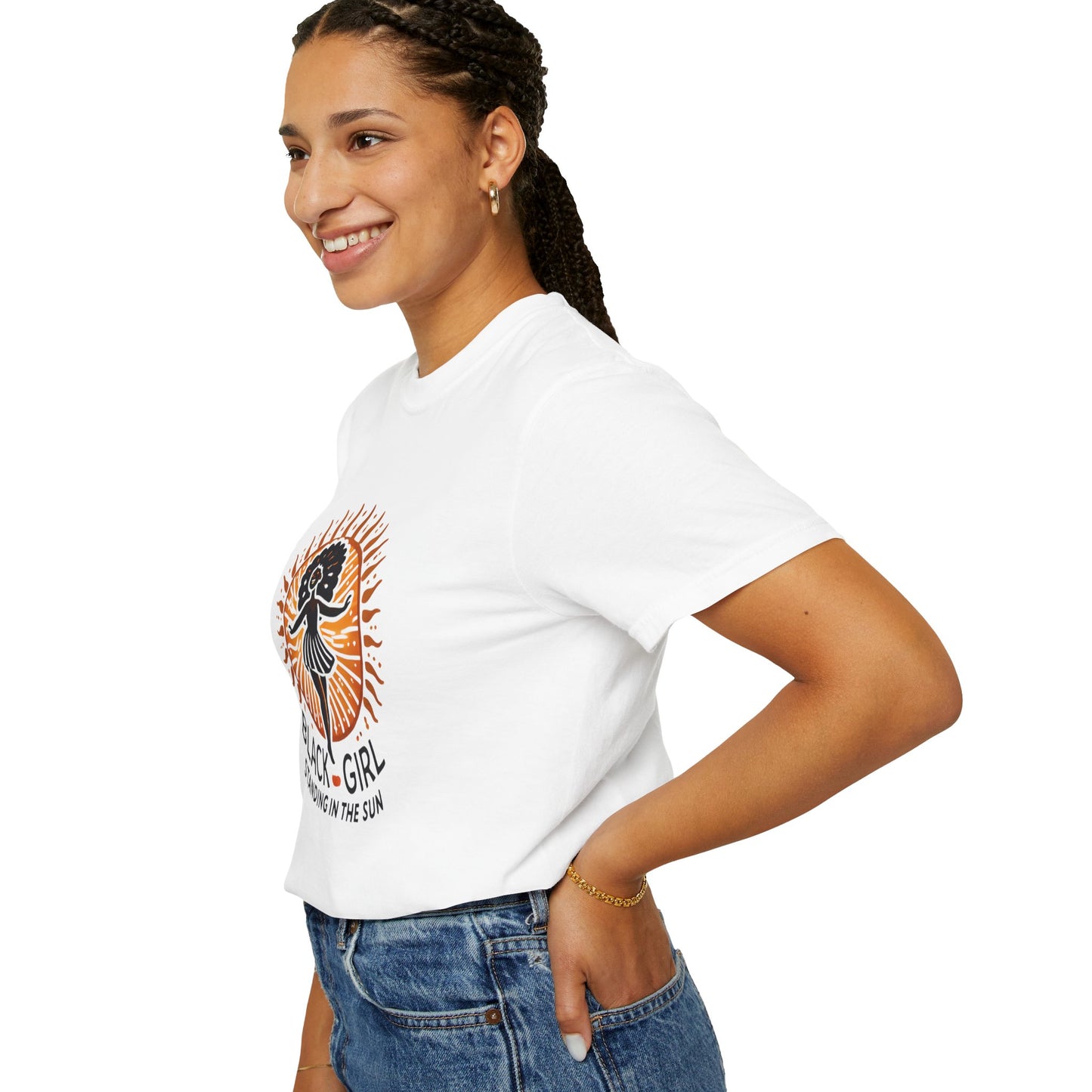 Sunshine Spirit Unisex T-Shirt - Black Girl Standing in the Sun