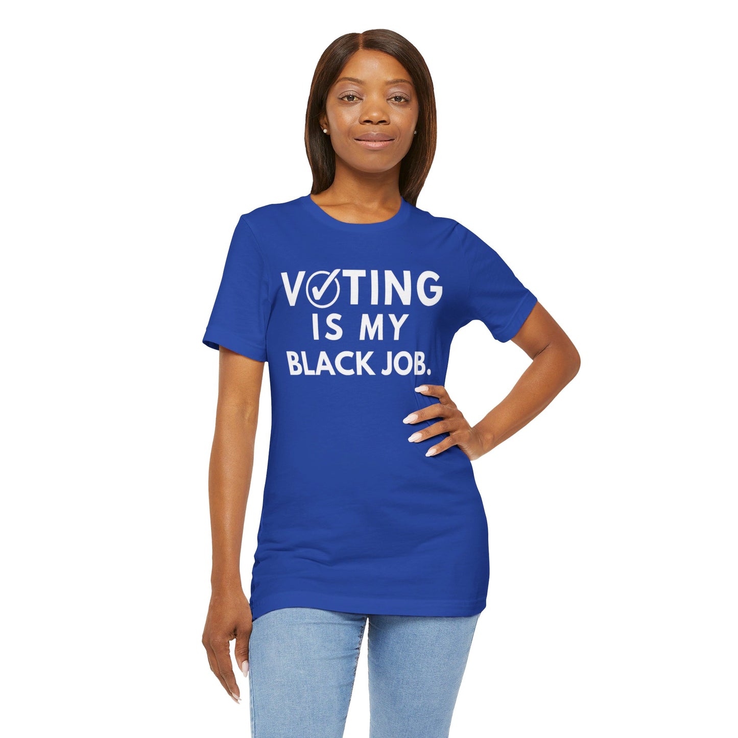 Kamala Harris 24 |Voting Is My Black Job Zeta Sigma D9 | Unisex T-shirt | Portion of Profits donated Harris for President | Harris Campaign Merchandise