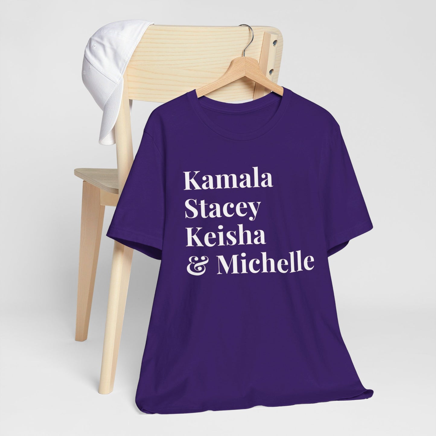 Kamala Harris 24 |Kamala, Stacey, Keisha & Michelle | Unisex T-shirt | Portion of Profits donated Harris for President | Harris Campaign Merchandise