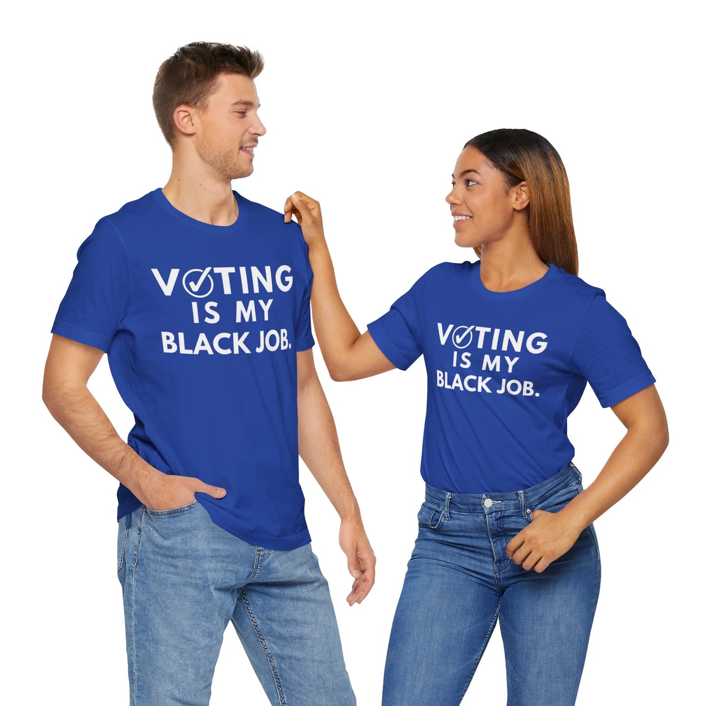 Kamala Harris 24 |Voting Is My Black Job Zeta Sigma D9 | Unisex T-shirt | Portion of Profits donated Harris for President | Harris Campaign Merchandise