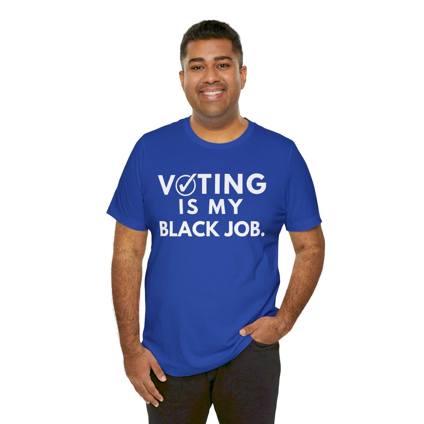 Kamala Harris 24 |Voting Is My Black Job Zeta Sigma D9 | Unisex T-shirt | Portion of Profits donated Harris for President | Harris Campaign Merchandise