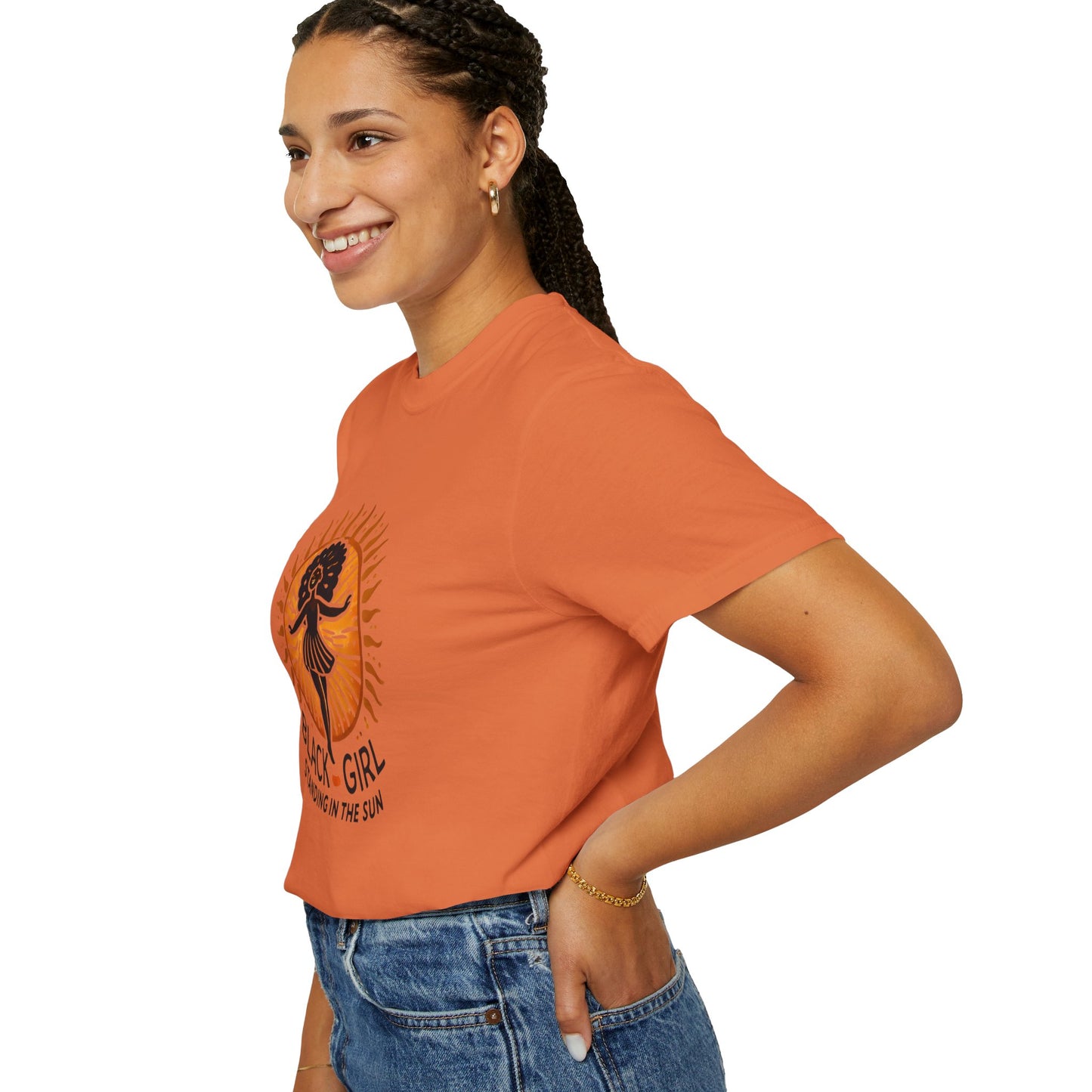 Sunshine Spirit Unisex T-Shirt - Black Girl Standing in the Sun
