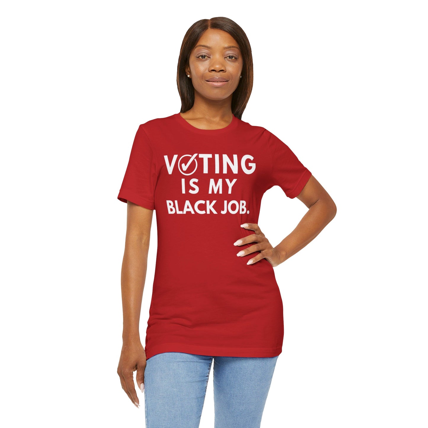 Kamala Harris 24 |Voting Is My Black Job  DST KAPsi D9 | Unisex T-shirt | Portion of Profits donated Harris for President | Harris Campaign Merchandise